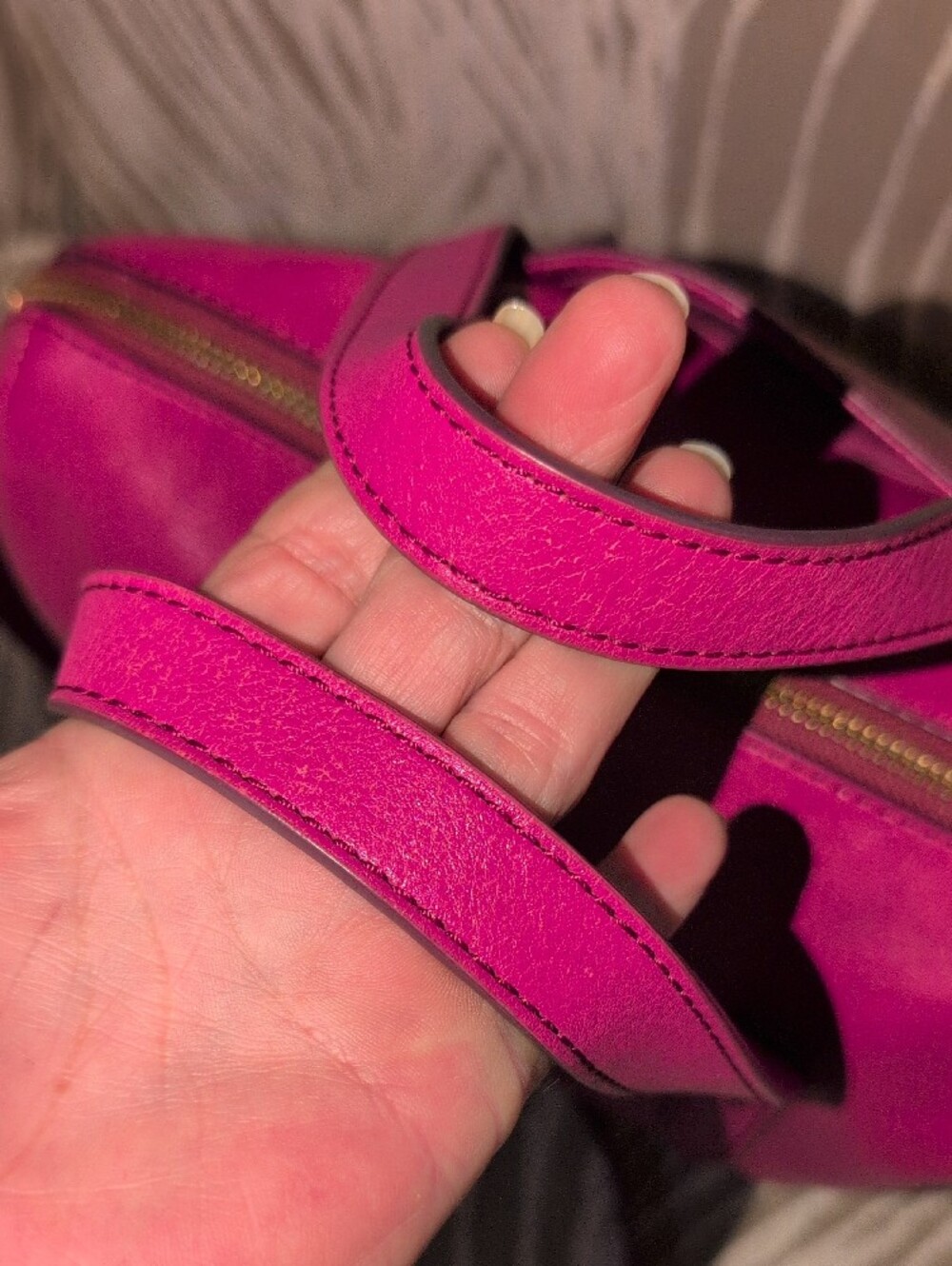 Fossil Hot Pink Leather Sydney Satchel And Crossbody - Picture 3 of 15